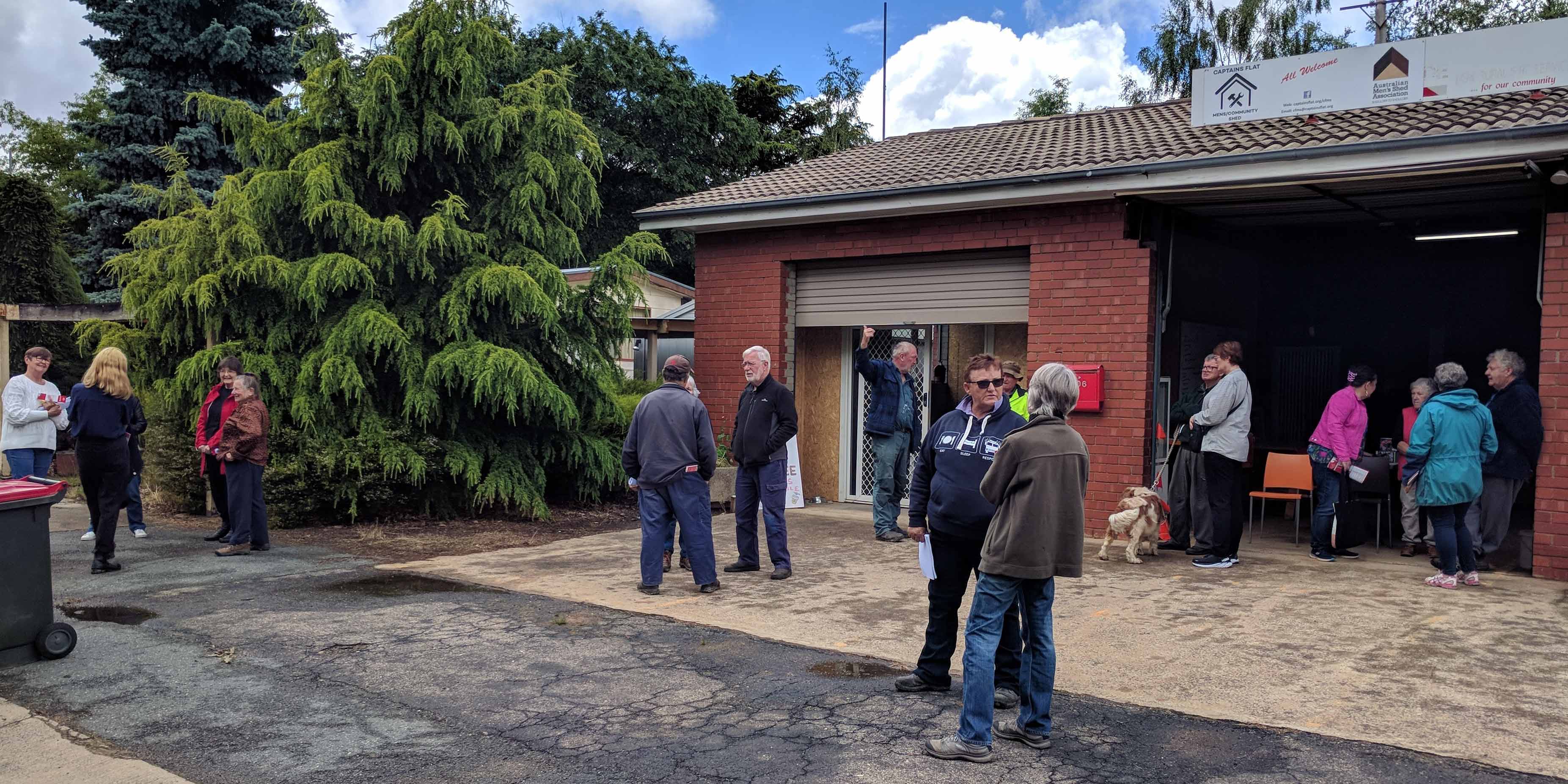 Kristy McBain addressing locals at Captains Flat Community Men's